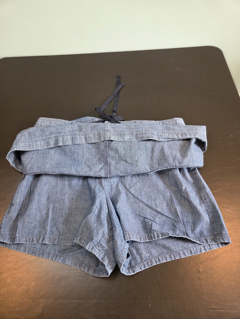White Stag Size 12 Chambray Denim Skort with Drawstring Waist 100% Cotton - Picture 5 of 10